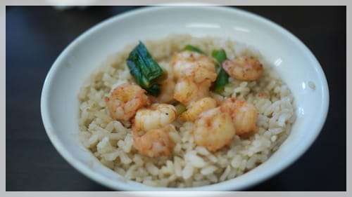 我的生日開胃菜 – 蝦仁飯+鍋燒麵+杏仁冰