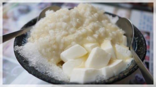 我的生日開胃菜 – 蝦仁飯+鍋燒麵+杏仁冰