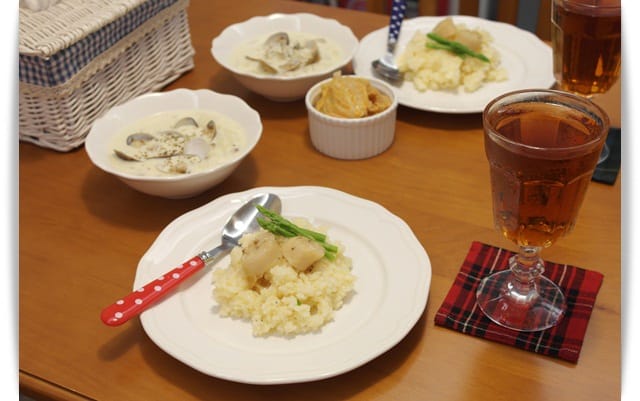 [My Little Kitchen] 鮮味緩緩化開來~~干貝蘆筍燉飯!!