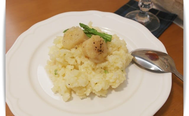 [My Little Kitchen] 鮮味緩緩化開來~~干貝蘆筍燉飯!!