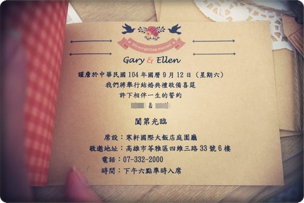 We Got Married ❤ 手作鄉村風味兒喜帖~滿滿幸福感!!