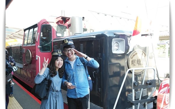 2015年京阪神奈甜蜜遊day2 ♡如何購買嵯峨野小火車車票及搭乘嵯峨野小火車!!