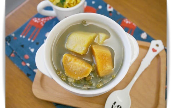 [My Little Kitchen] 免浸泡，30分鐘快速完成「綠豆地瓜湯」♪