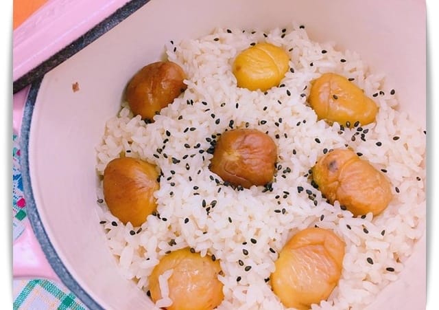 [My Little Kitchen] 日式風味、絕不失敗，鬆軟迷人「栗子炊飯 / 栗子飯」❤