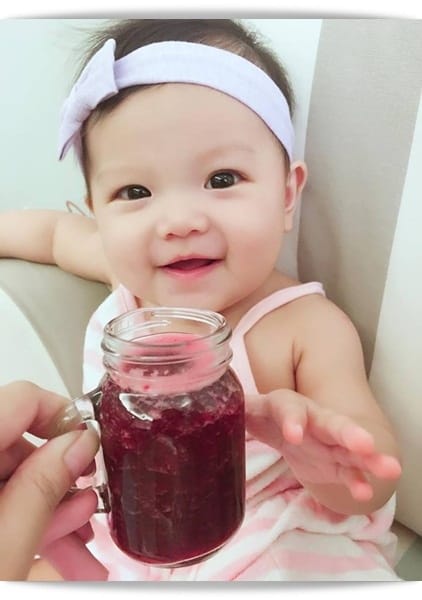 [Baby Food] 富含花青素、預防便祕，酸甜味「櫻桃泥」♪