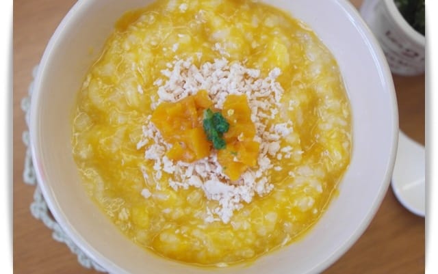 [Baby Food] 營養多多又美味，好香甜「南瓜雞肉粥」♪
