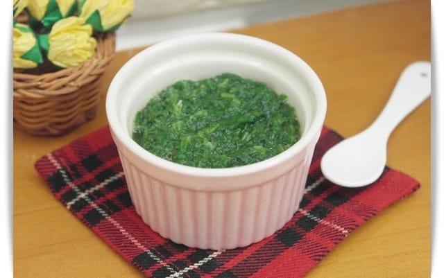 [Baby Food] 豐富維生素C，纖維多「青江菜泥」♪