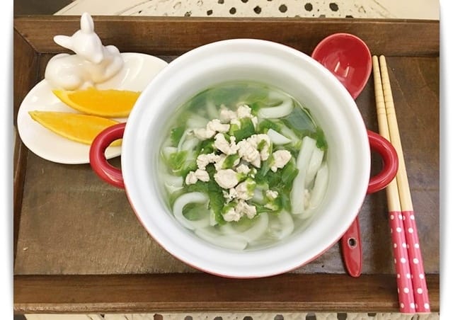 [Baby Food] 暖呼呼、日式和風味「雞肉烏龍麵」♪