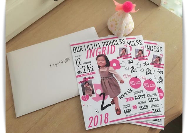 【Ingrid】雜誌風「漢娜芭芭娜Hannababana」兩歲生日卡片 ❤