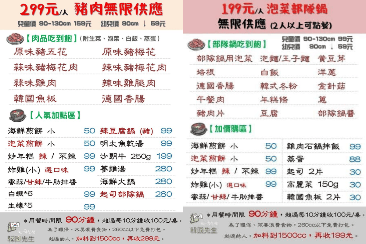 menu ko