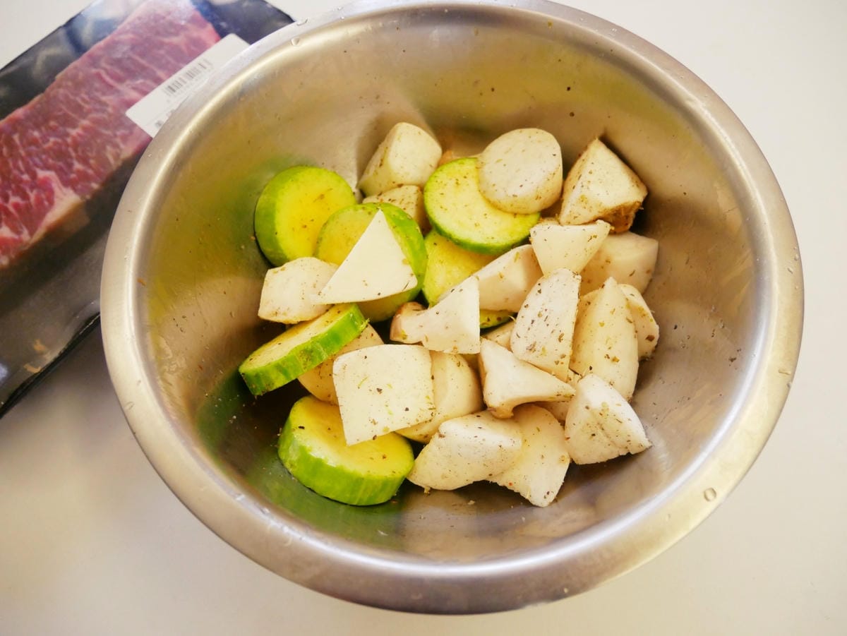 [My Little Kitchen] 氣炸鍋「牛排烤時蔬」