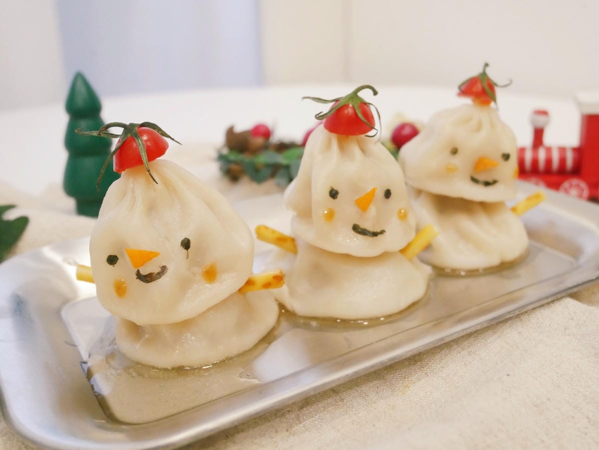 [My Little Kitchen] 超快速「雪人小籠包」