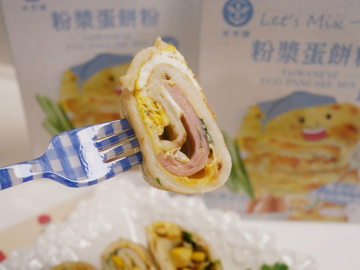 水手牌粉漿蛋餅粉「九層塔玉米蛋餅、火腿蛋餅」口感好軟Q!! 水手牌粉漿蛋餅粉「九層塔玉米蛋餅、火腿蛋餅」口感好軟Q!!