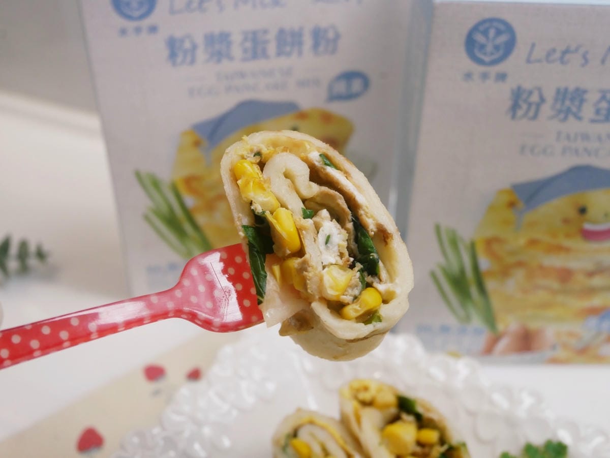 水手牌粉漿蛋餅粉「九層塔玉米蛋餅、火腿蛋餅」口感好軟Q!! 水手牌粉漿蛋餅粉「九層塔玉米蛋餅、火腿蛋餅」口感好軟Q!!