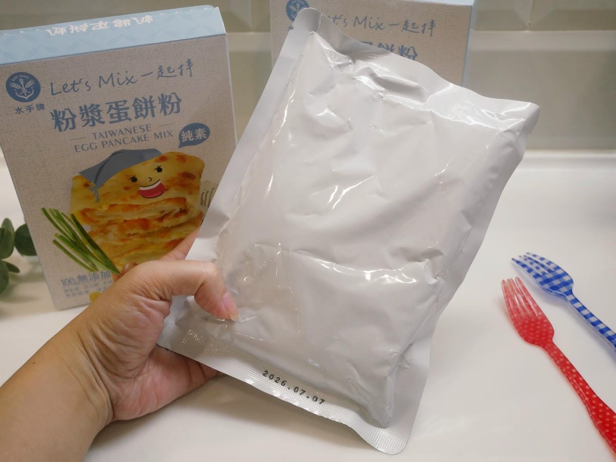 水手牌粉漿蛋餅粉「九層塔玉米蛋餅、火腿蛋餅」口感好軟Q!! 水手牌粉漿蛋餅粉「九層塔玉米蛋餅、火腿蛋餅」口感好軟Q!!