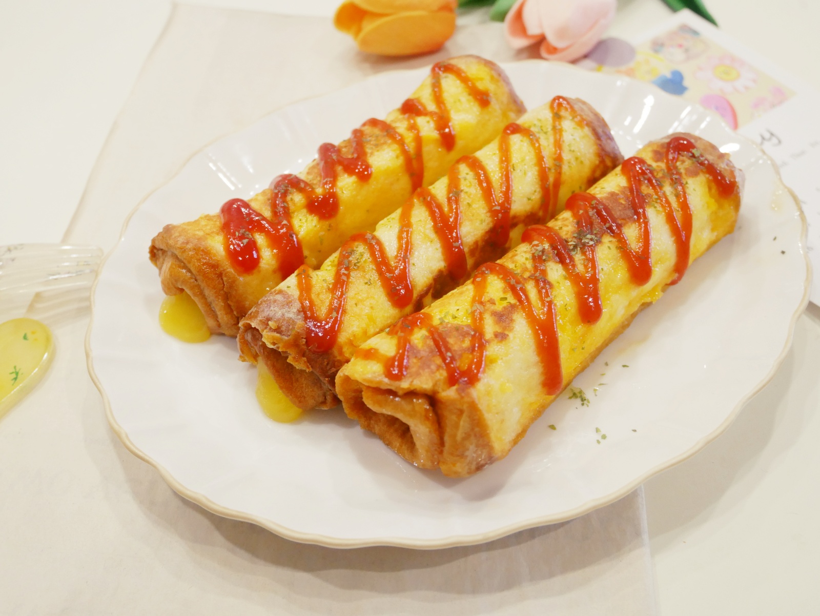 [My Little Kitchen] 平底鍋「起士吐司捲」酥脆又拉絲～