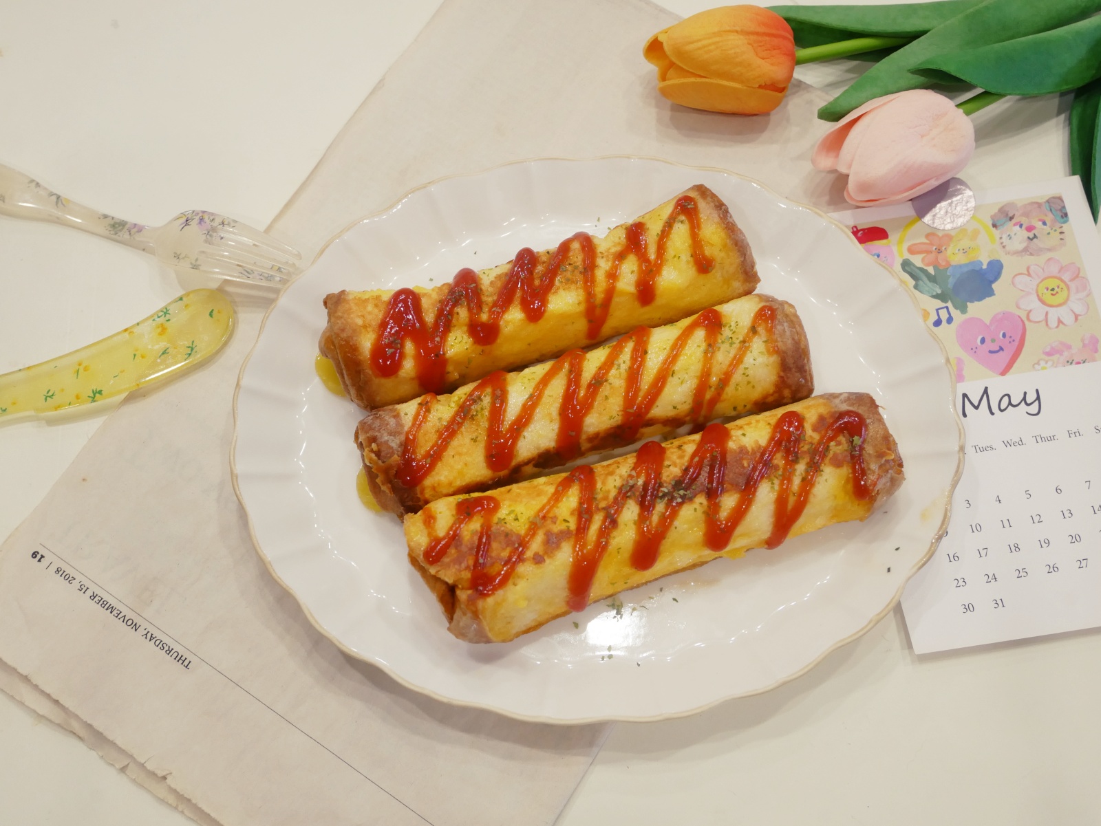 [My Little Kitchen] 平底鍋「起士吐司捲」酥脆又拉絲～
